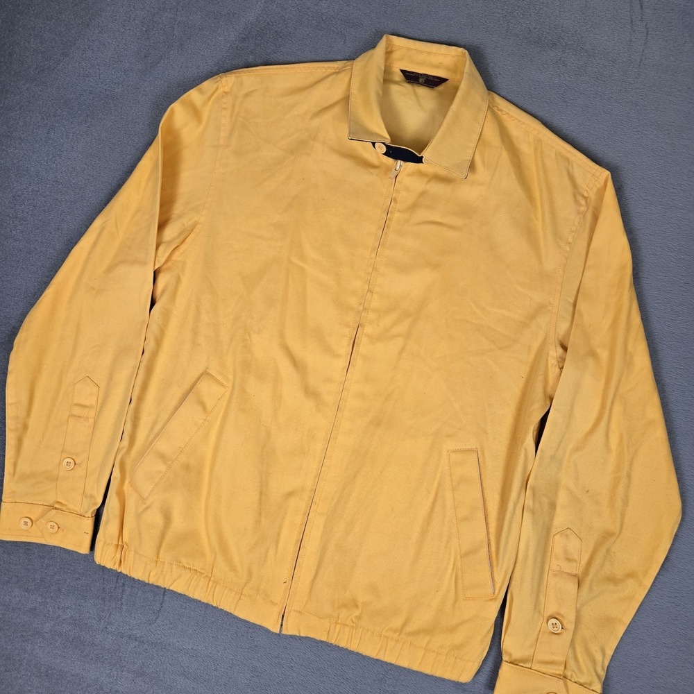 Vintage Chaps Ralph Lauren Harrington Jacket Mens Medium Yellow Bomber 80s